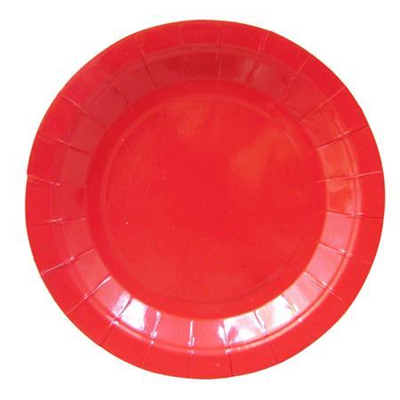 Plato redondo gde. liso rojo 8u